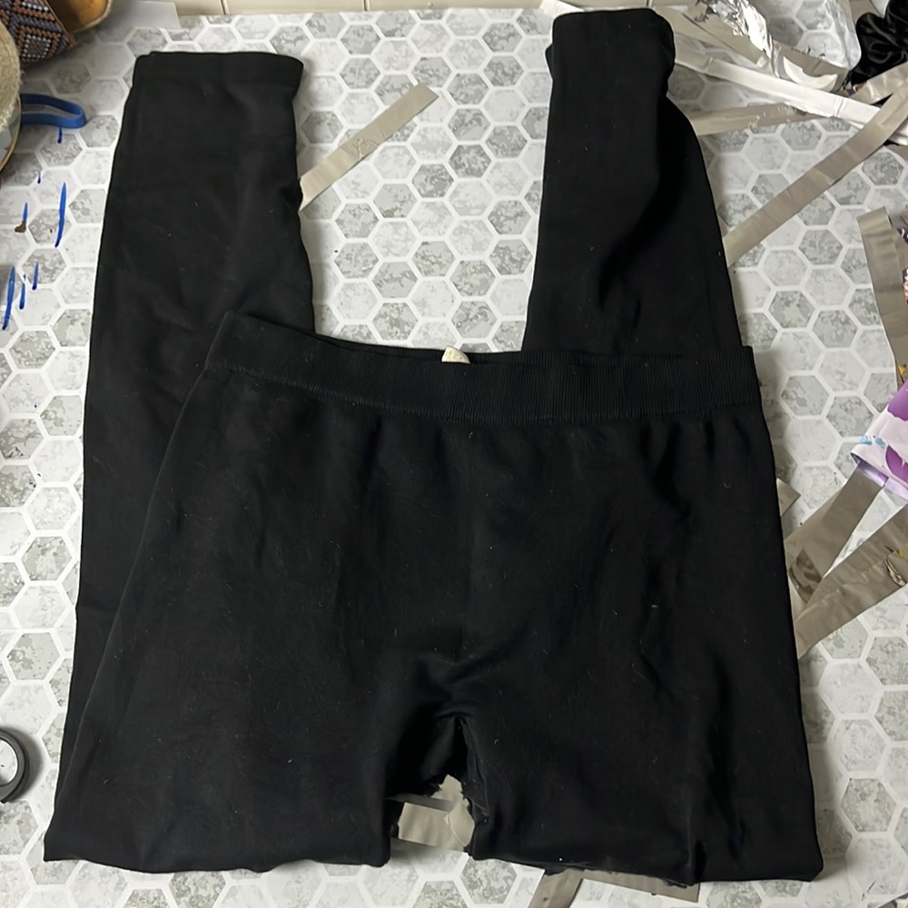 Pink Republic Small Black Elastic Waist Thick Leggings